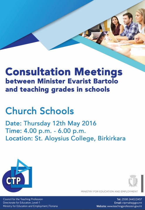 Third Consultation meeting with Minister for Education and Employment