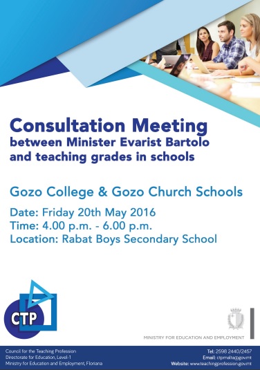 Fourth Consultation meeting with Minister for Education and Employment
