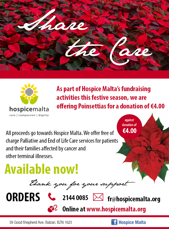 Poinsettias in aid of Hospice Malta