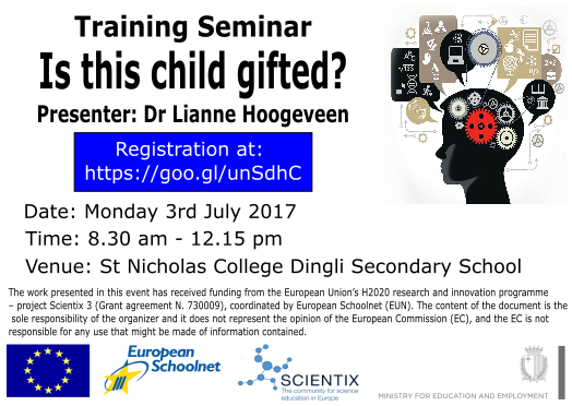 Training Seminar called “Is this child gifted?” by Department of Curriculum Management