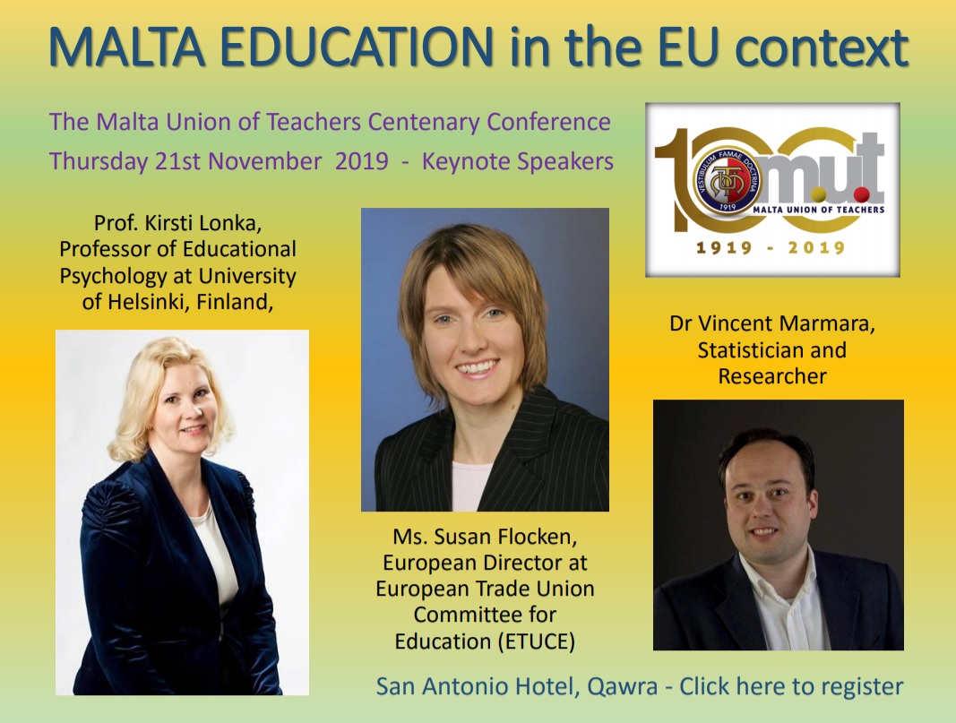 MUT announces Centenary Conference – Malta Education in the EU Context