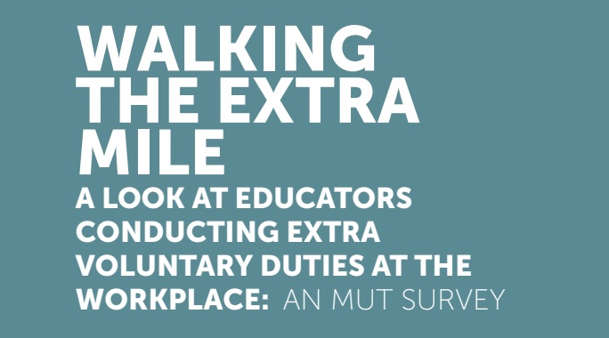 MUT survey finds 85.1% carry out voluntary duties at the workplace