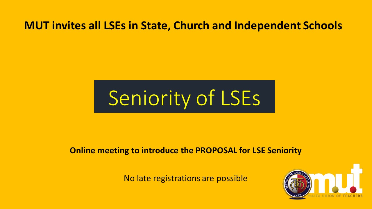 Seniority of LSEs – invitation for online meeting